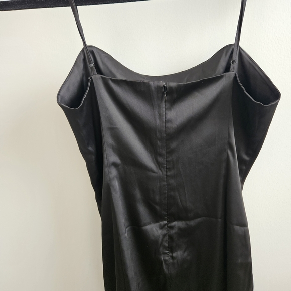 Sunday Best Black Satin Mini Slip Dress - Picture 4 of 4